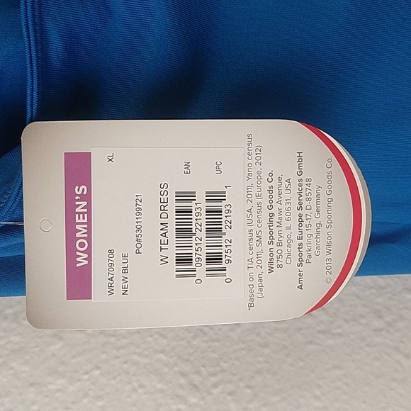 Wilson Tennis Dress Blue & White Team Built in Bra - Picture 8 of 10